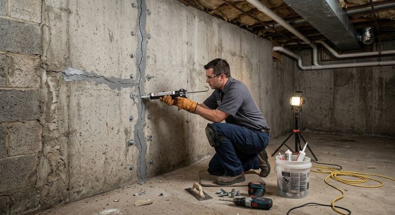 Basement Crack Repair in Tarrant County, TX