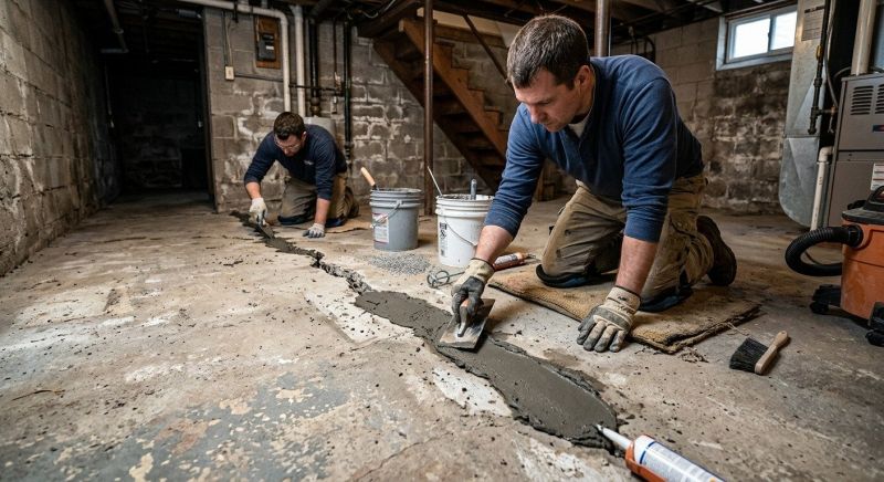 Cracked Basement Floor Repair in Tarrant County, TX