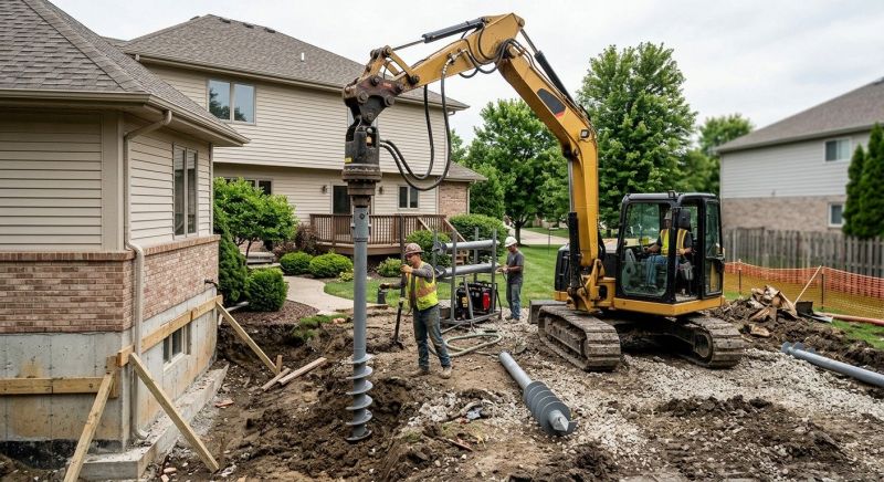 Helical Pile Installation in Tarrant County, TX